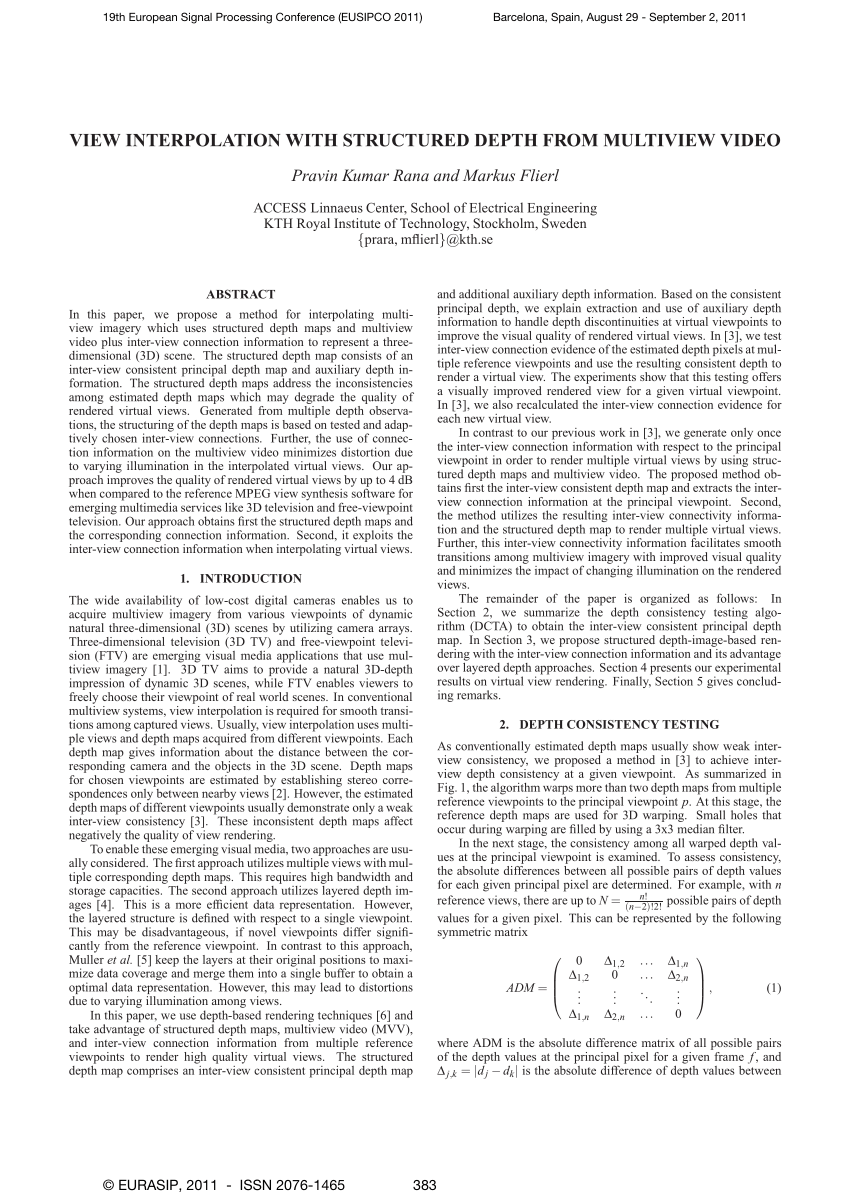 pdf-view-interpolation-with-structured-depth-from-multiview-video