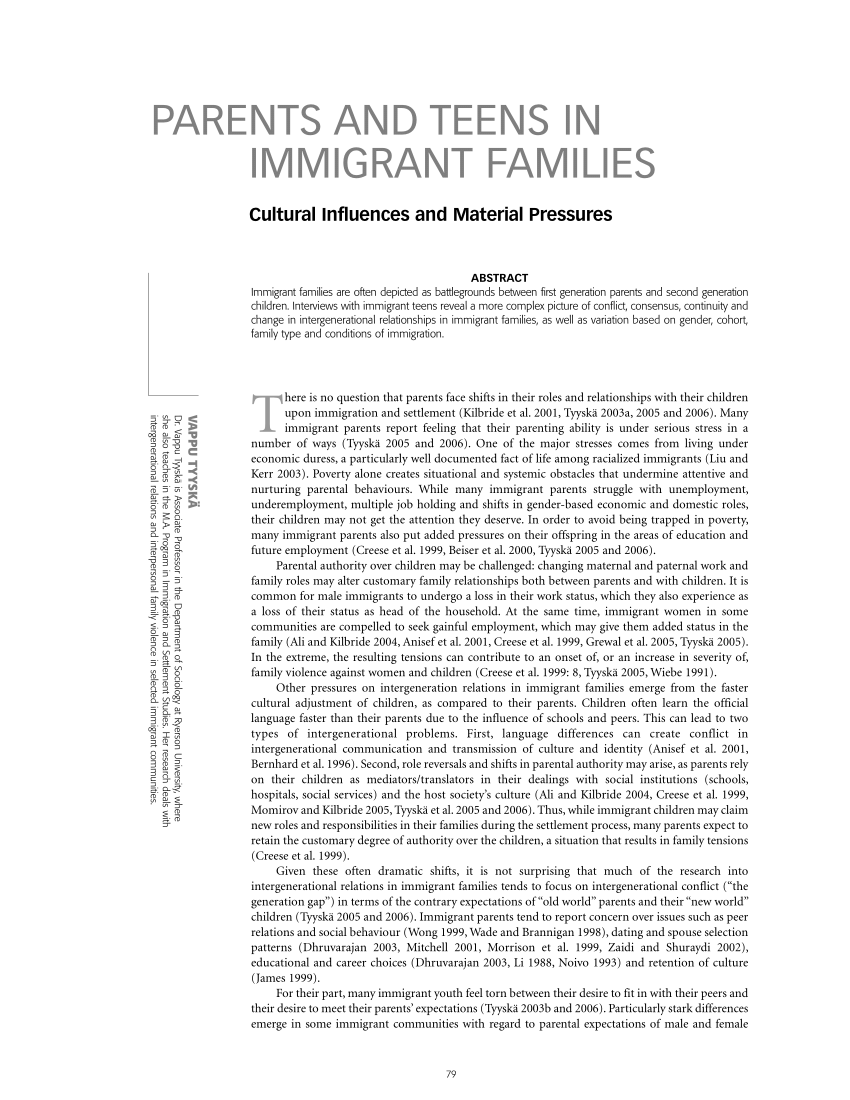 research on immigrant families
