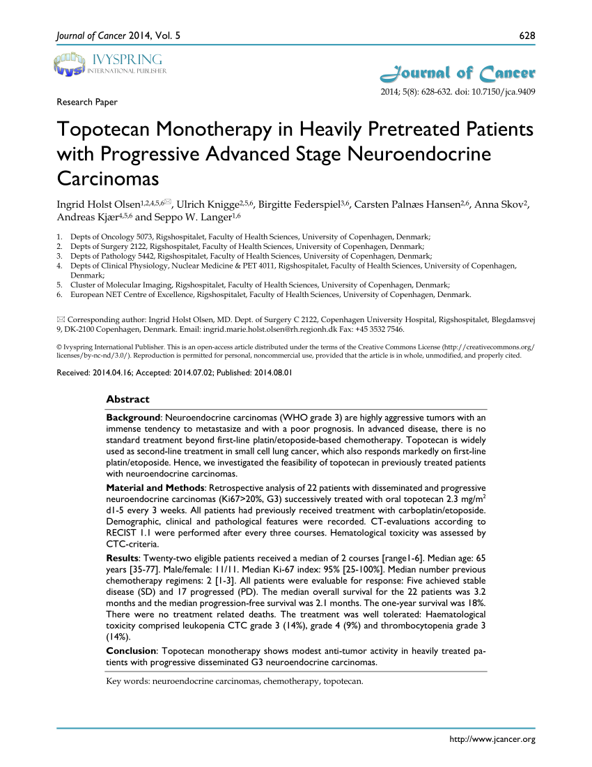 Pdf Topotecan Monotherapy In Heavily Pretreated Patients With Progressive Advanced Stage 4864