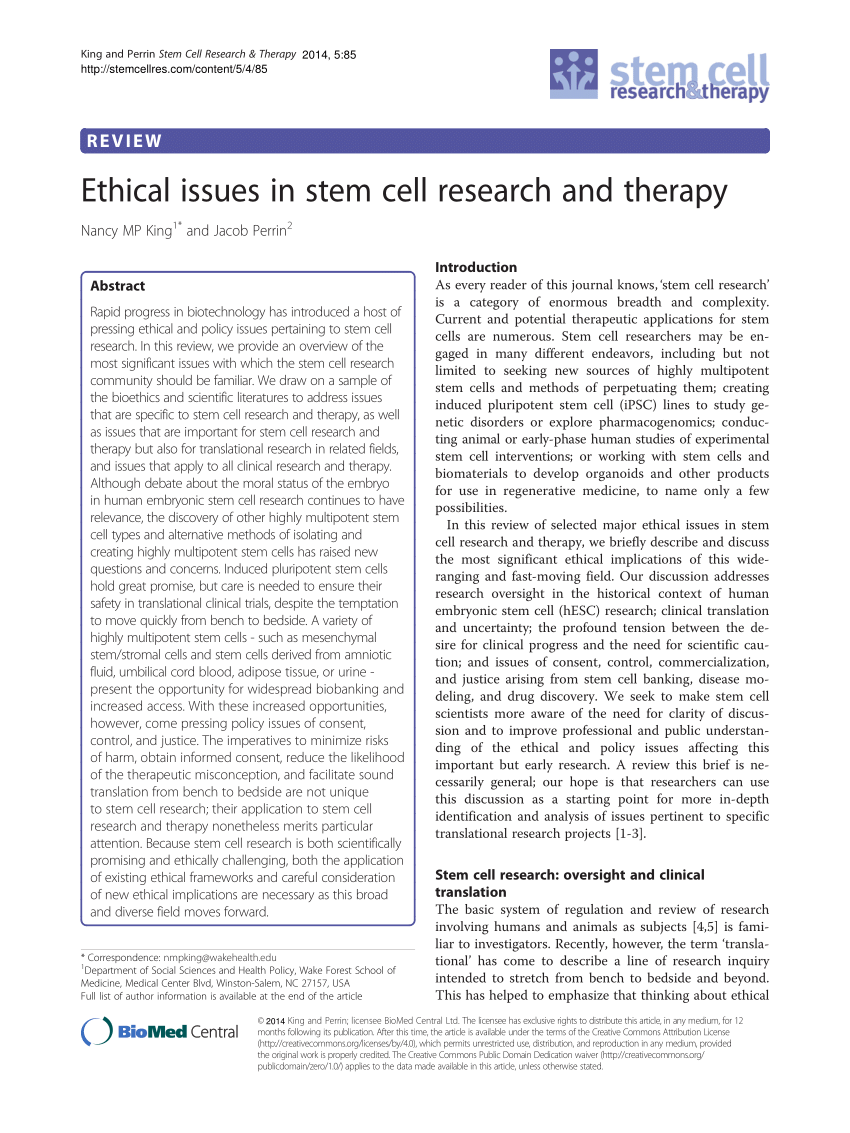 articles against stem cell research