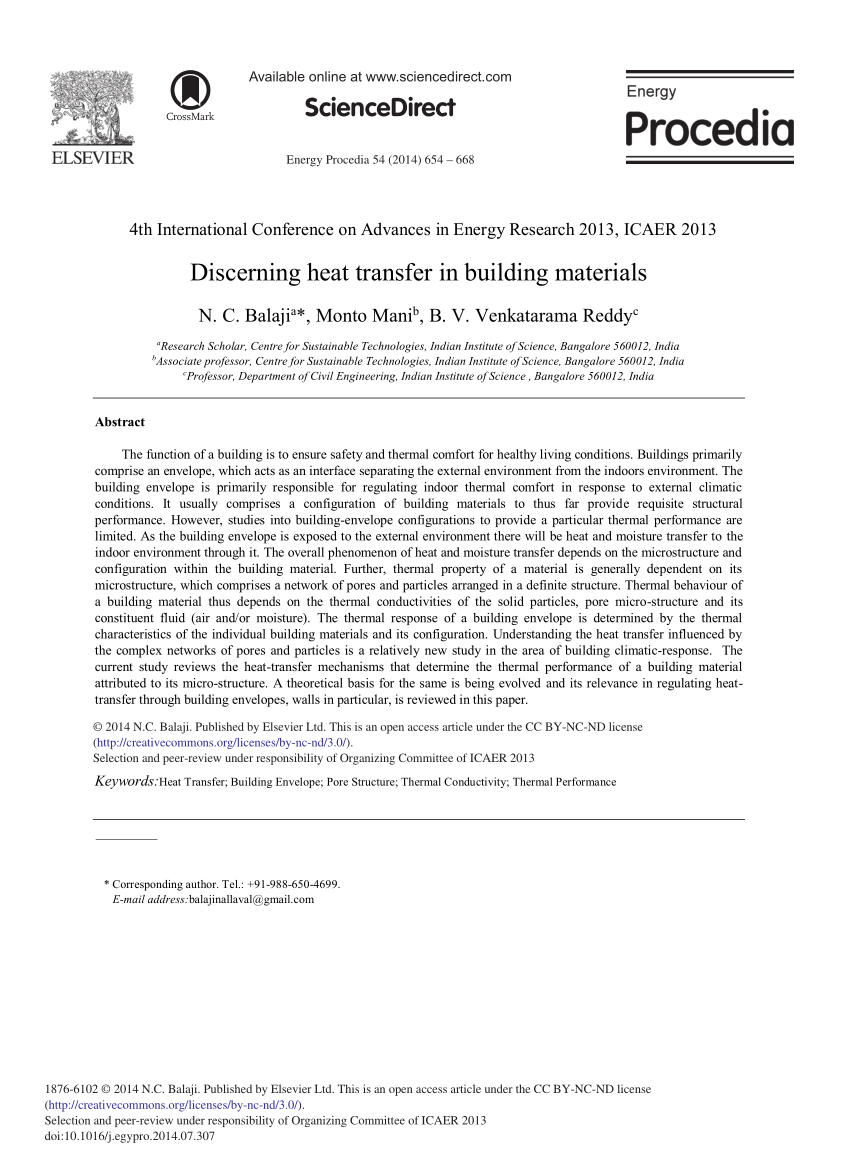 Pdf Discerning Heat Transfer In Building Materials