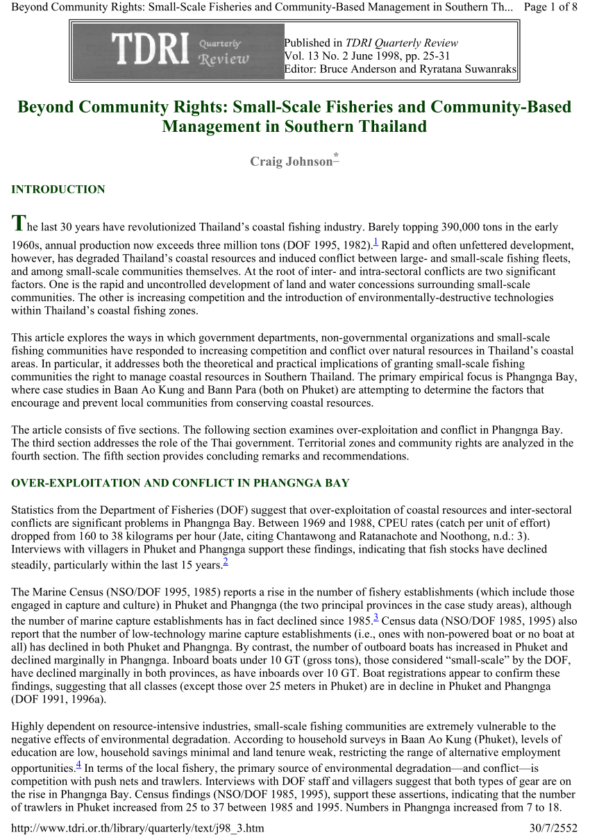 PDF) Monitoring small-scale marine fisheries: An example from Thailand's Ko  Chang archipelago
