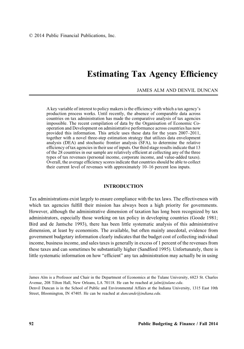 tax efficiency research paper