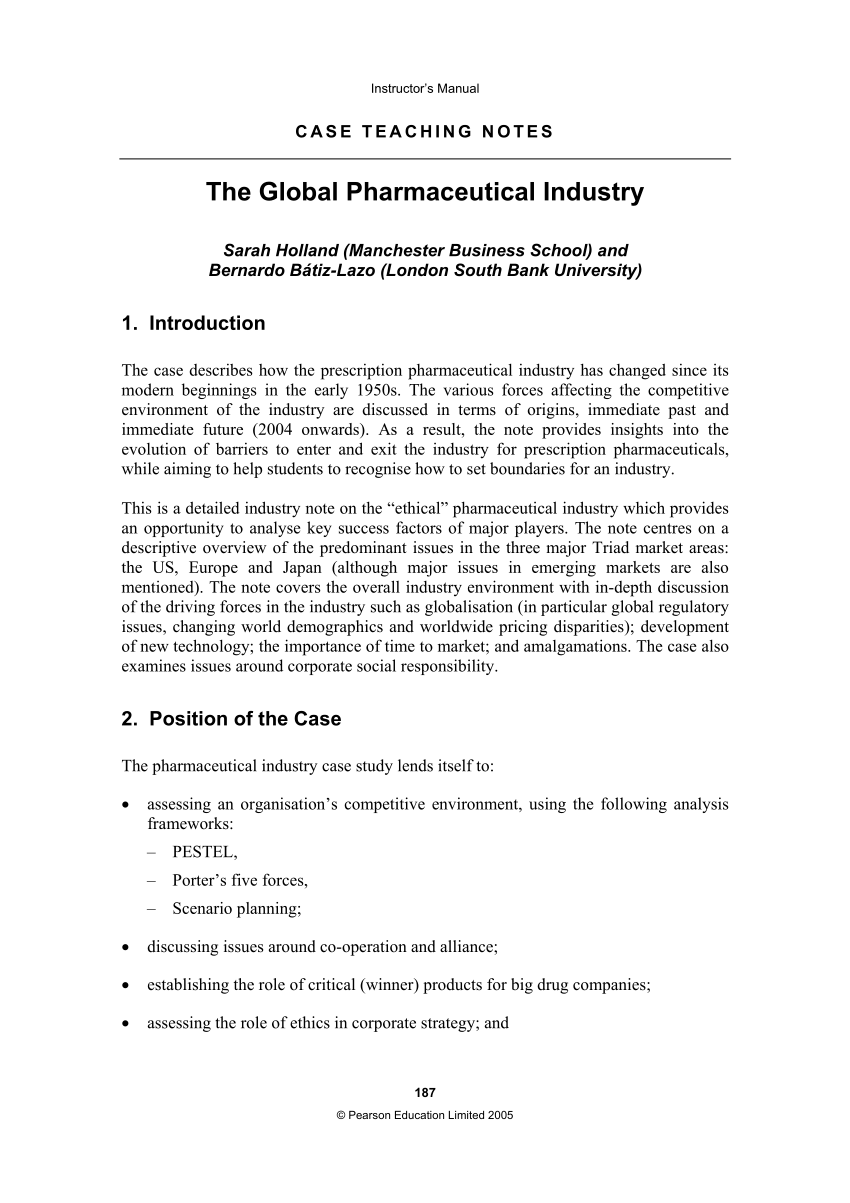 research paper on pharmaceutical industry
