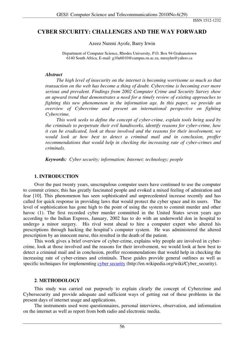 research paper related to cyber security