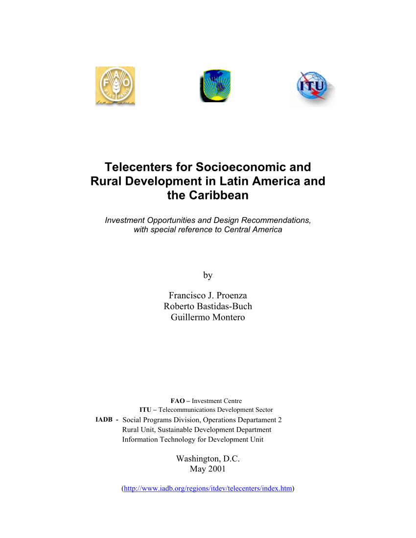 Pdf Telecenters For Socioeconomic And Rural Development In Latin
