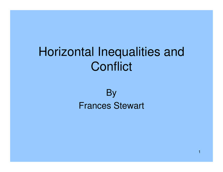 PDF) Horizontal Inequalities and Conflict