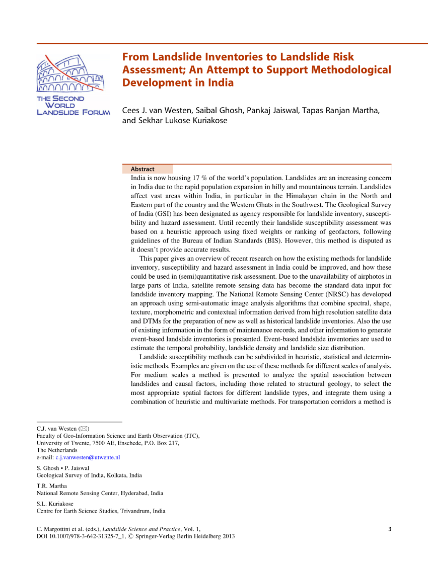landslide case study in india pdf