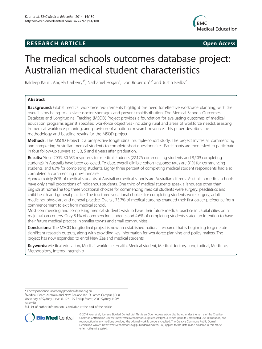 Bug Blossom Sikker PDF) The medical schools outcomes database project: Australian medical  student characteristics