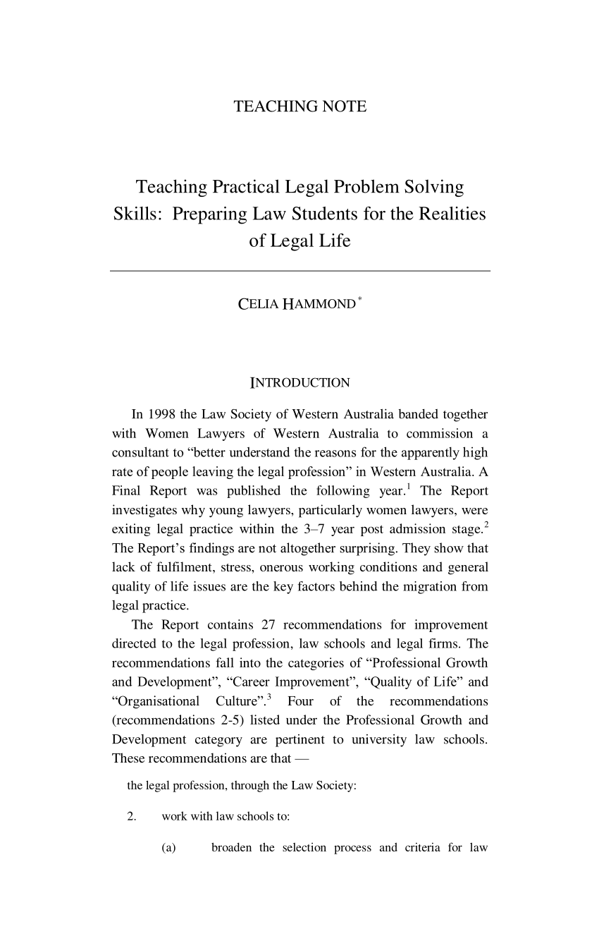 legal problem solving a guide for law students pdf