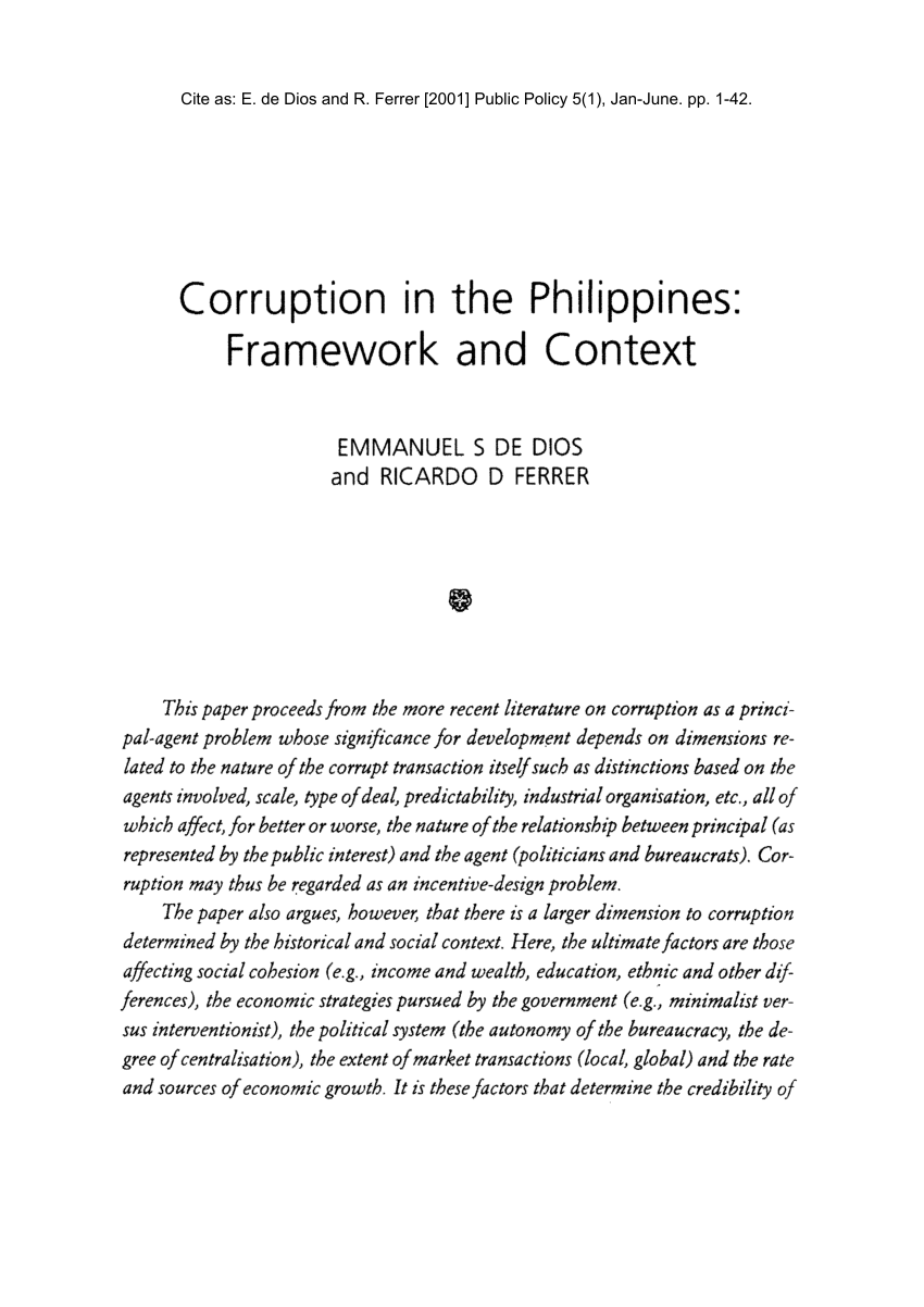 essay about graft and corruption in the philippines