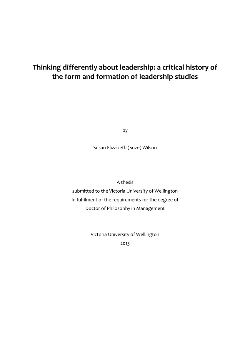 PDF Thinking differently about leadership A critical history of ...