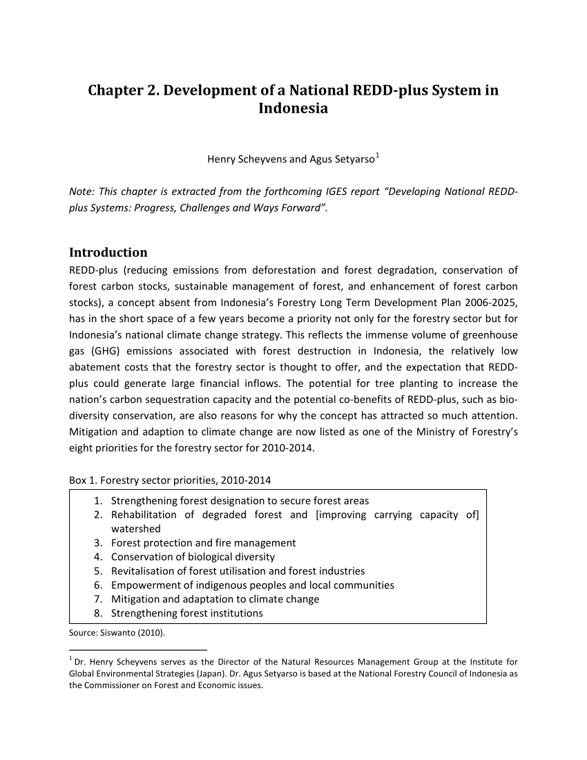 Pdf Chapter 2 Development Of A National Redd Plus System In