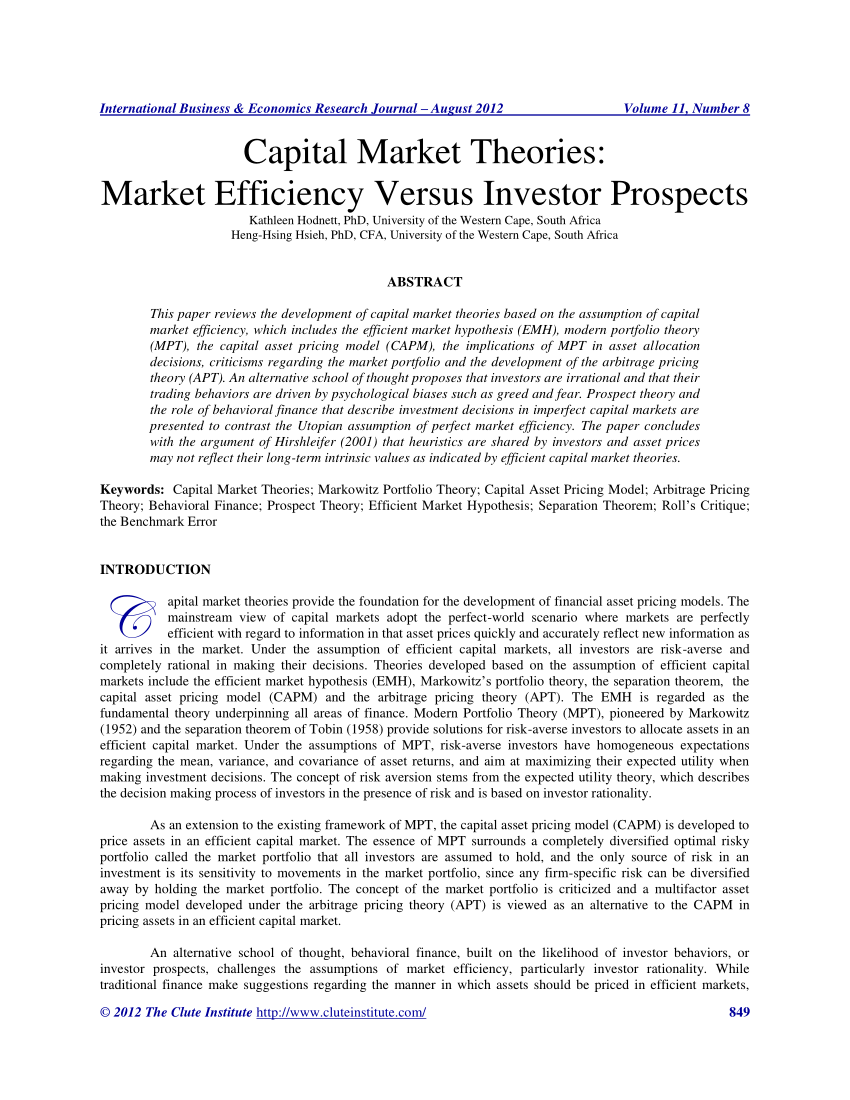 article review on capital market