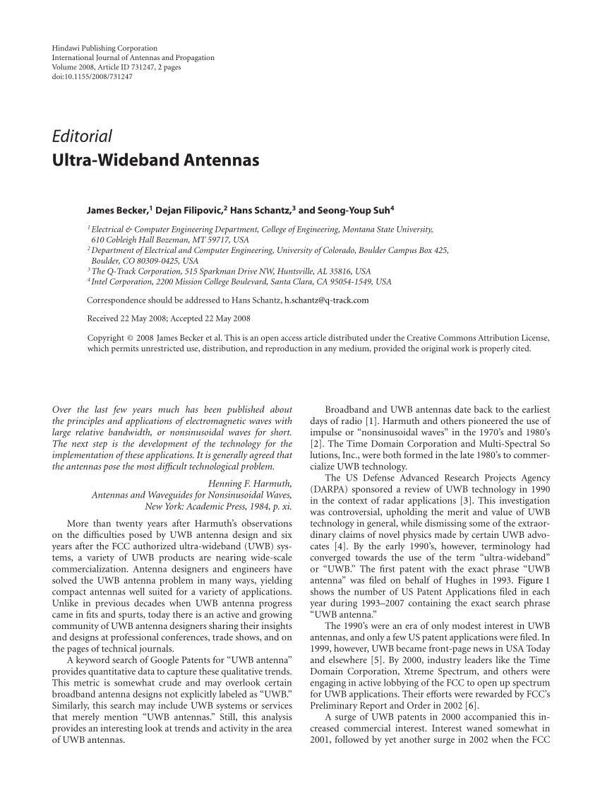 PDF) Ultra-Wideband Antennas