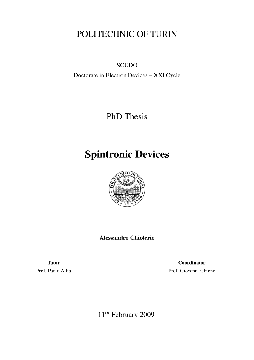 spintronics phd thesis