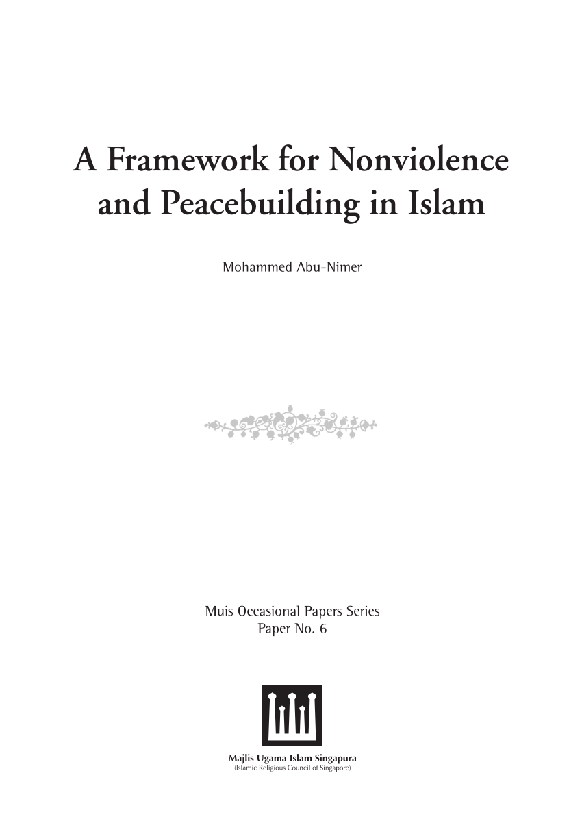 PDF) A Framework for Nonviolence and Peacebuilding in Islam