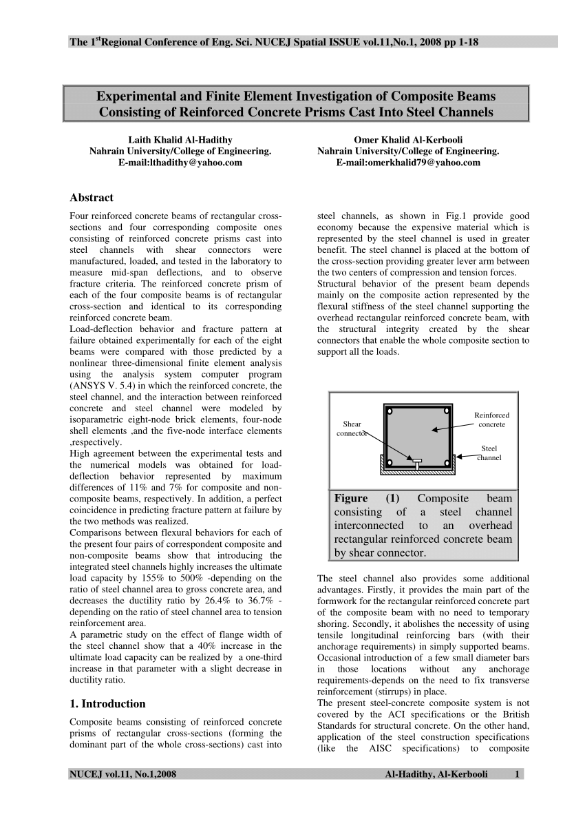 PDF) Experimental and Finite Element Investigation of Composite ...