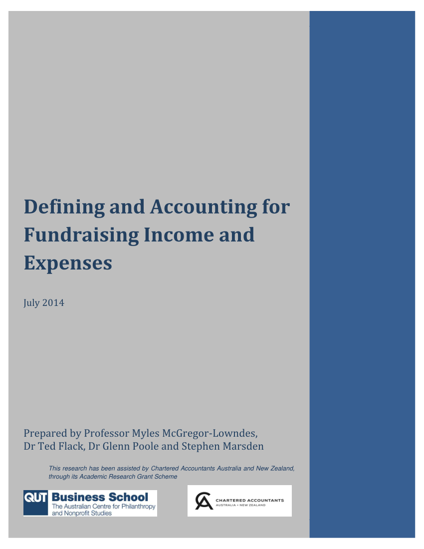 Pdf Defining And Accounting For Fundraising Income And Expenses