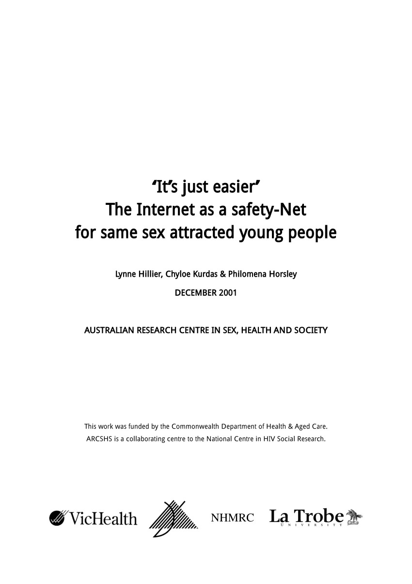 PDF) Its just easier The Internet as a safety-Net for same sex attracted young people image