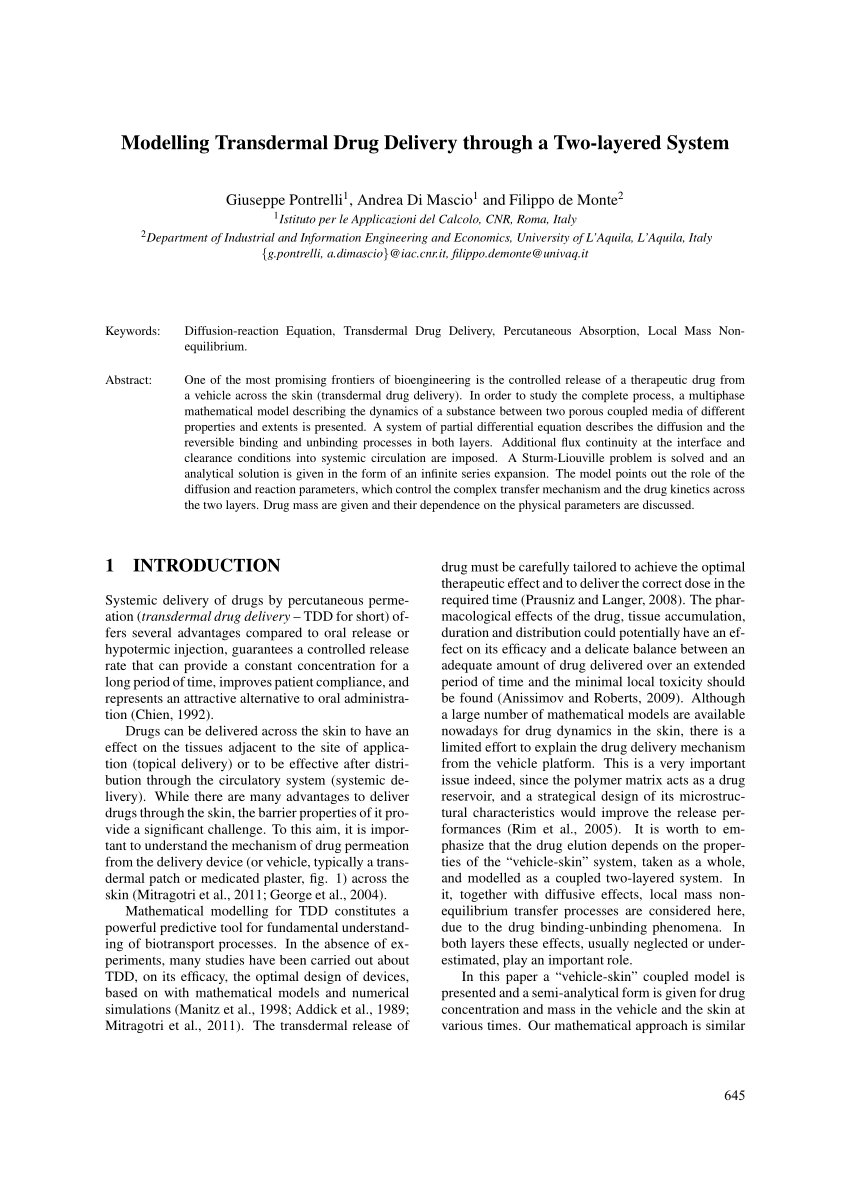 transdermal drug delivery research paper