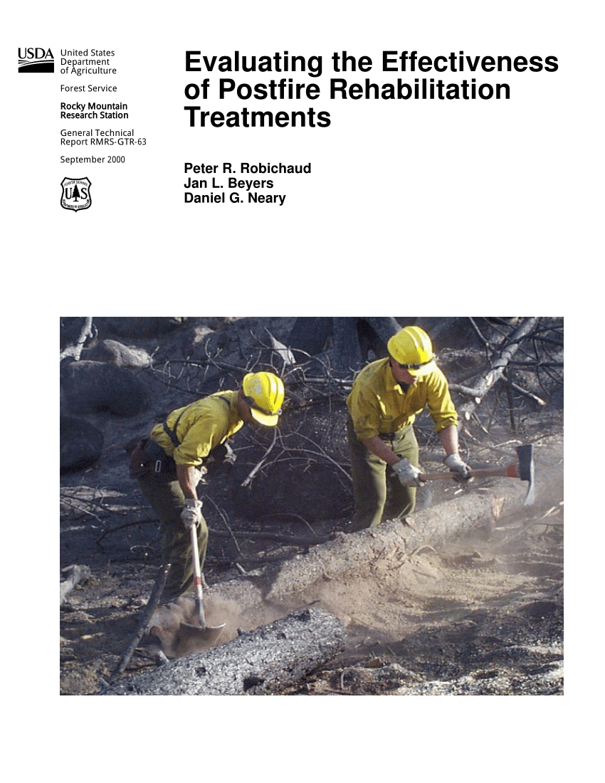 PDF) Evaluating the effectiveness of postfire rehabilitation ...
