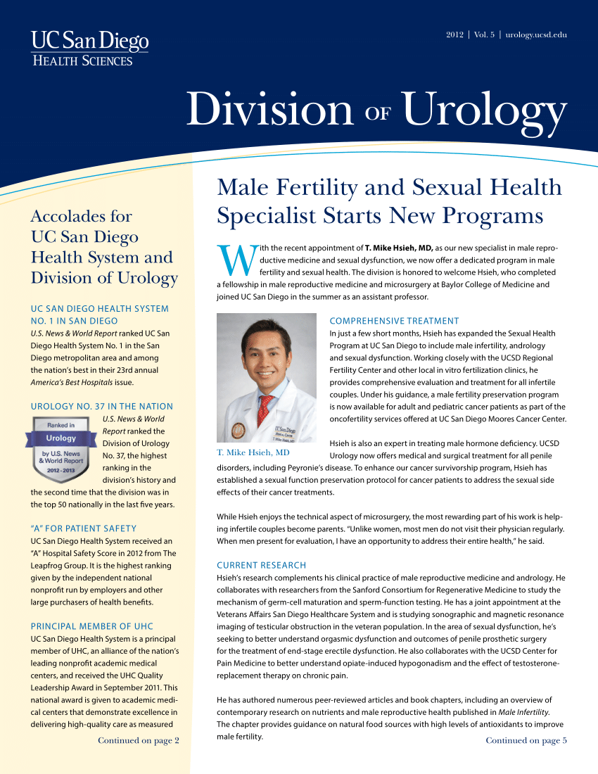 PDF 2012 UC San Diego Department of Urology Newsletter