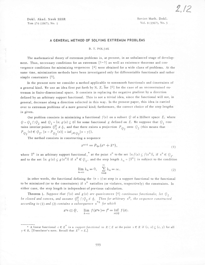 a general method of solving extremum problems