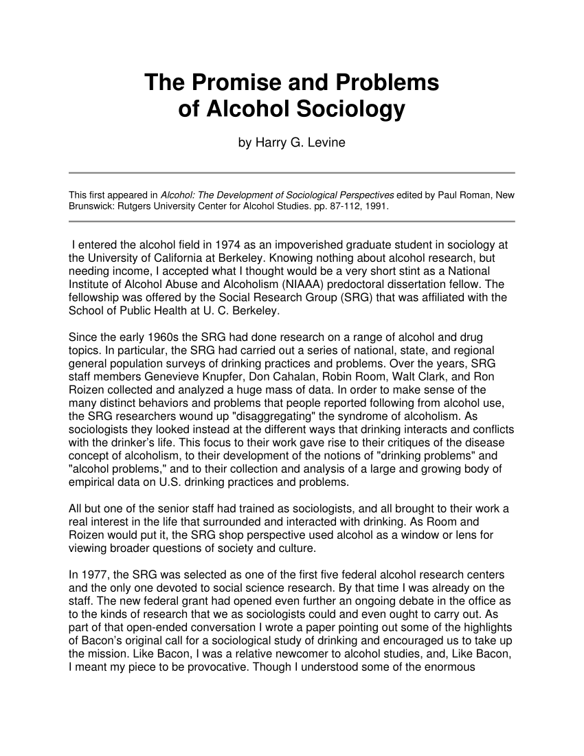 alcoholism topic research paper