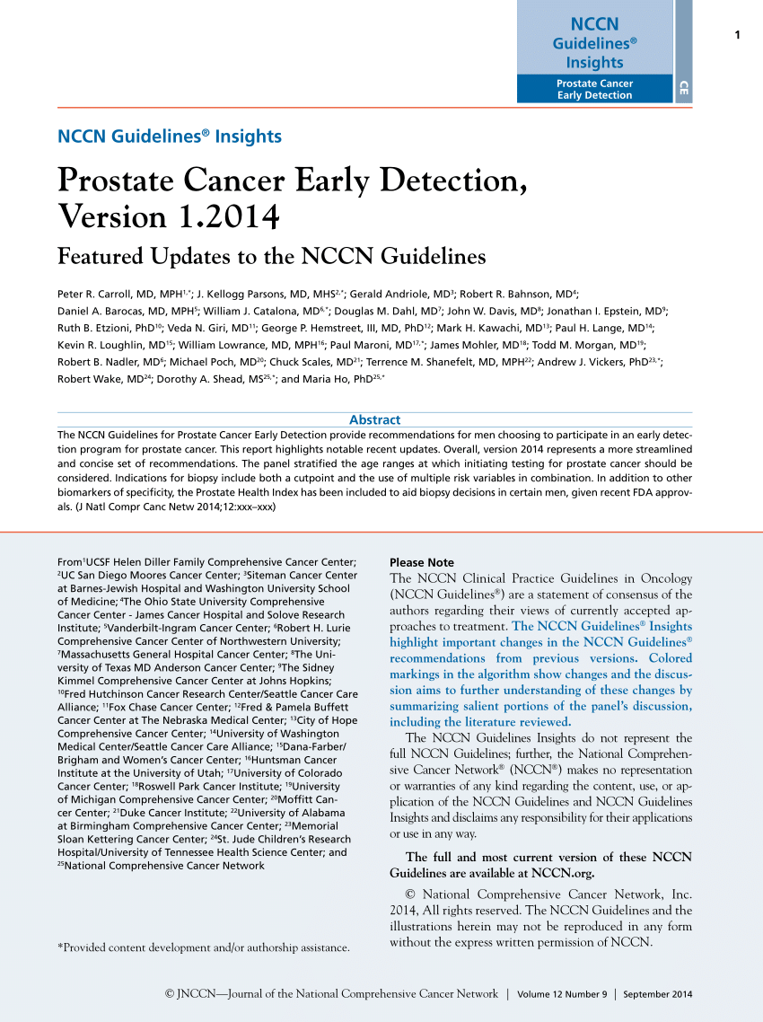 Pdf Prostate Cancer Early Detection Version 1 2347