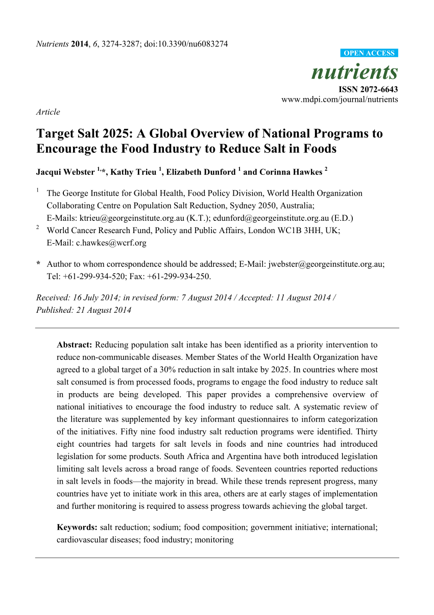 (PDF) Target Salt 2025 A Global Overview of National Programs to