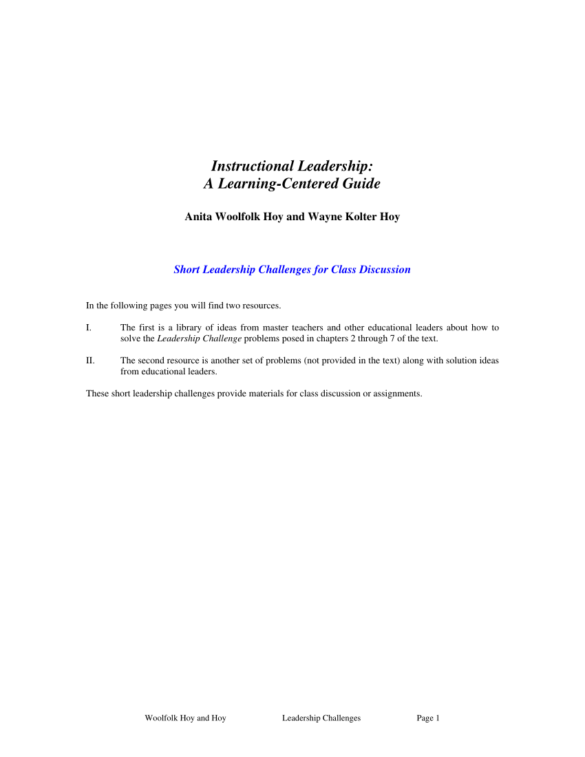 instructional leadership thesis pdf