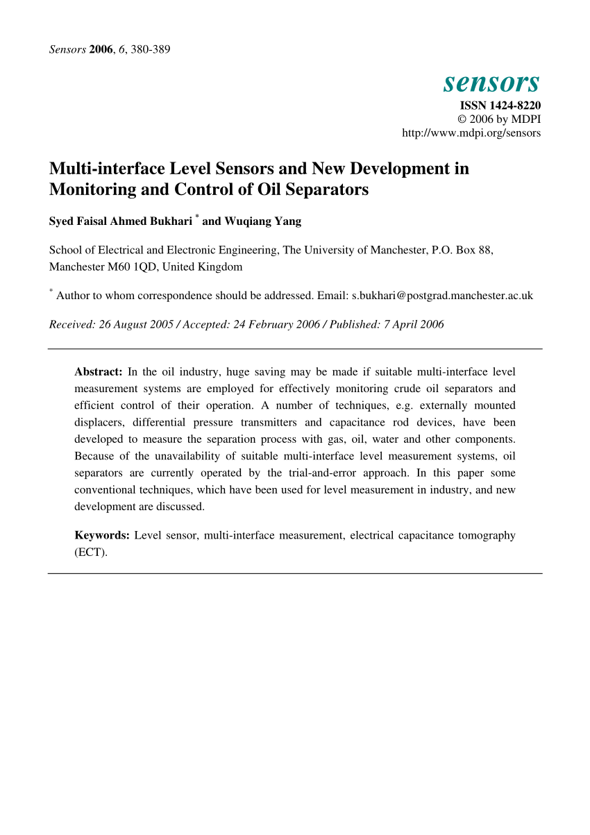 PDF) Multi-interface Level Sensors and New Development in