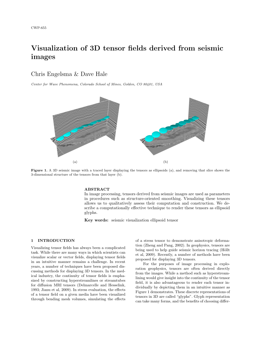 PDF) Visualization of 3D tensor fields derived from seismic images