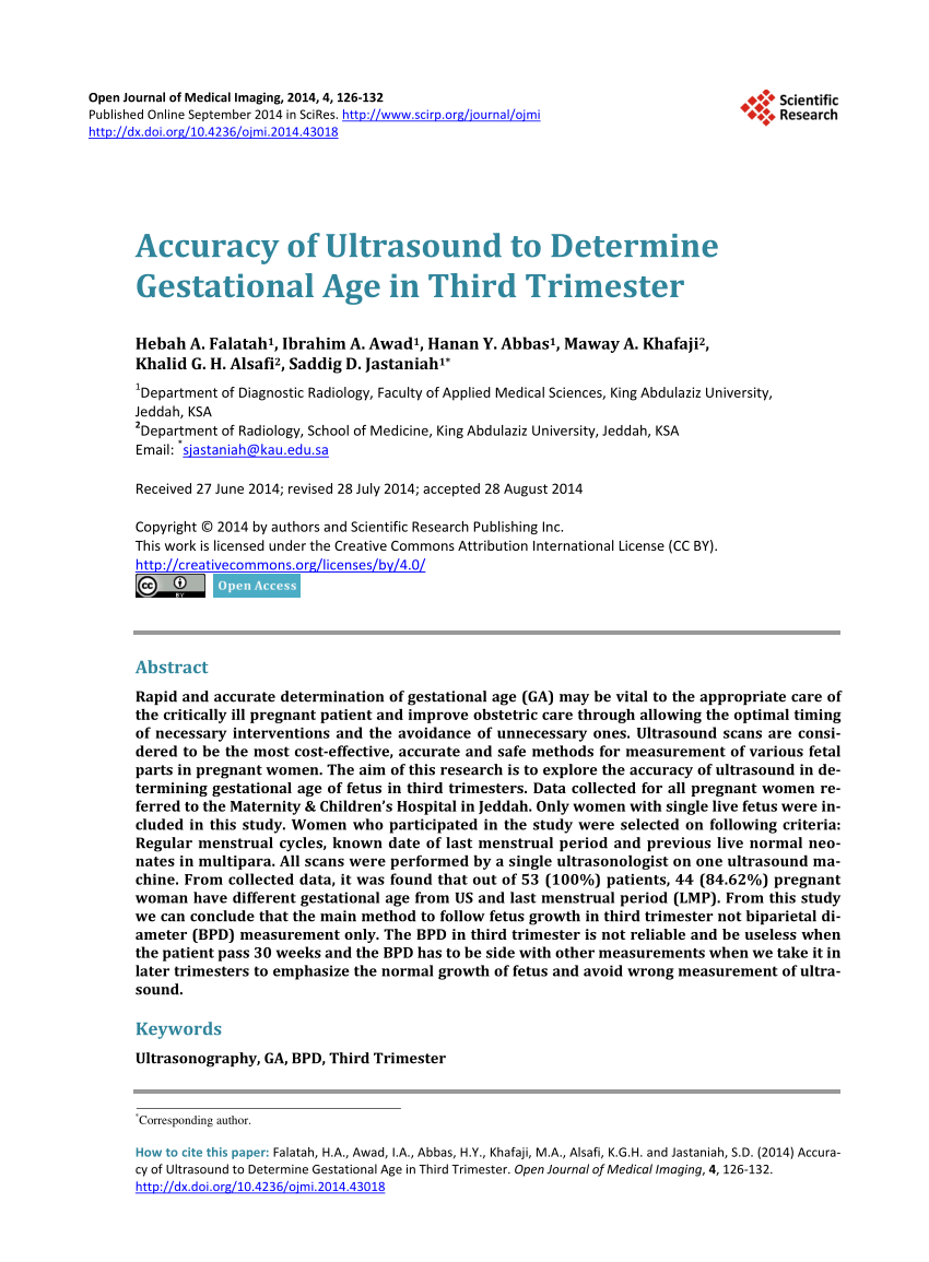 ultrasound gestational age accuracy