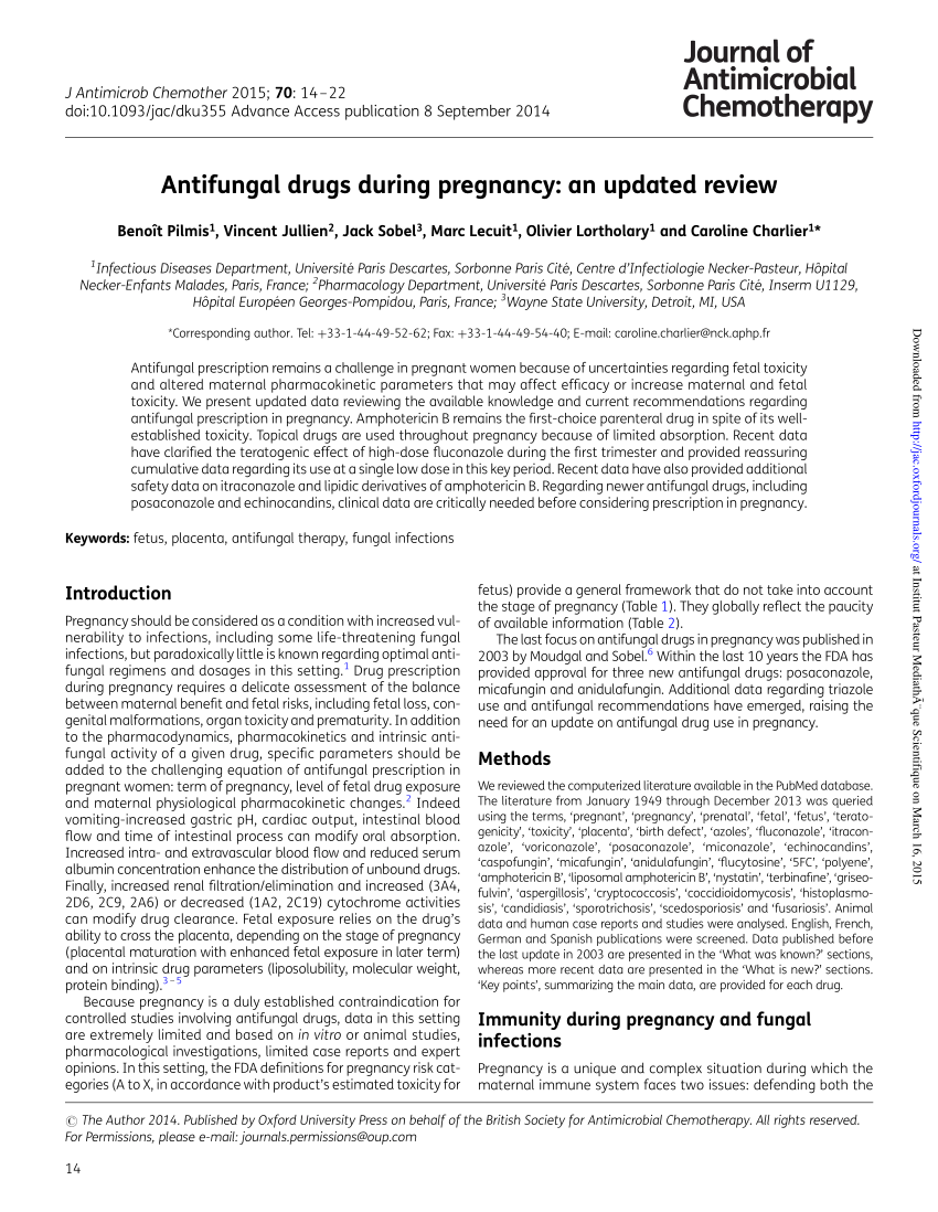 (PDF) Antifungal drugs during pregnancy An updated review