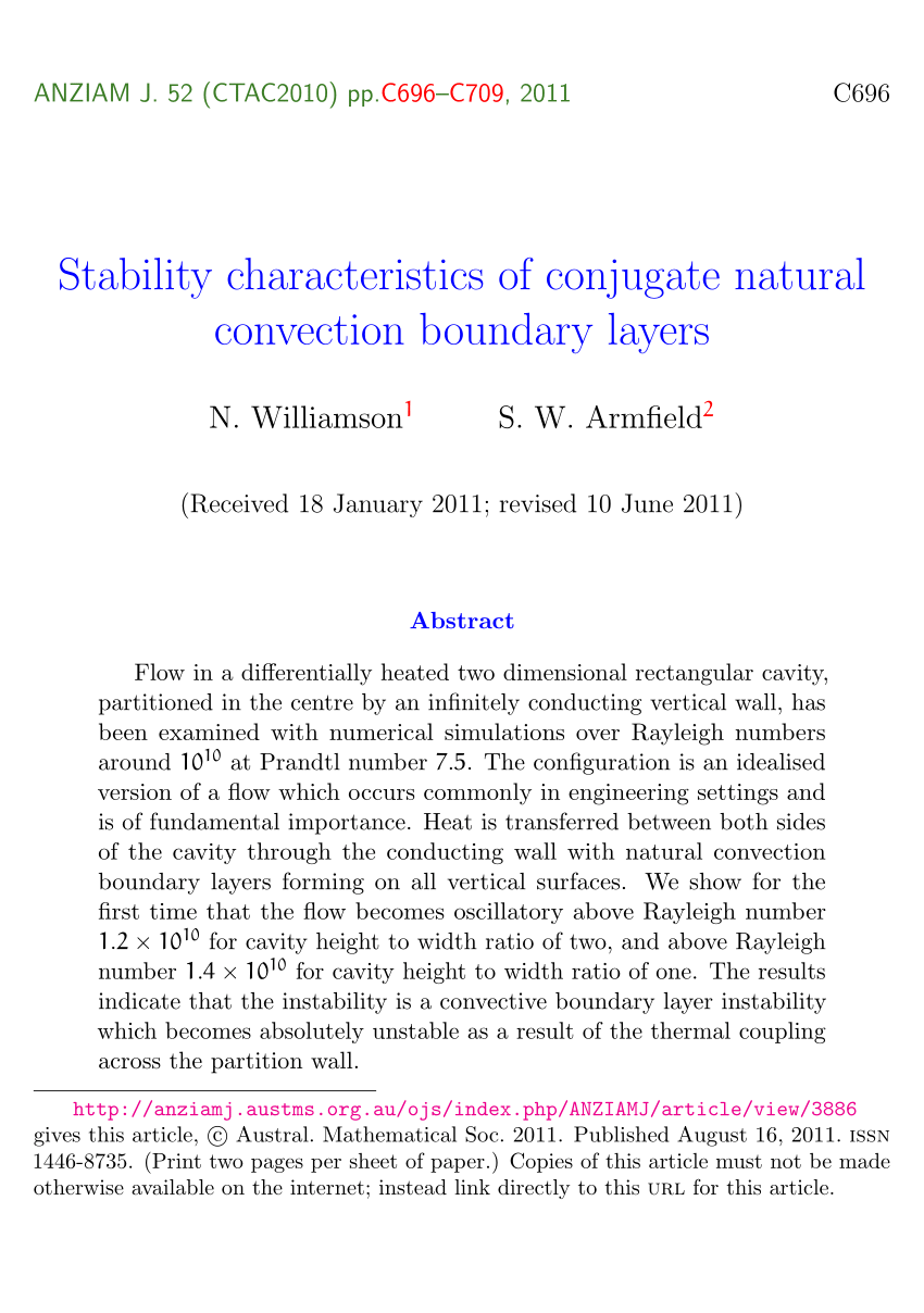 PDF) Stability characteristics of conjugate natural convection