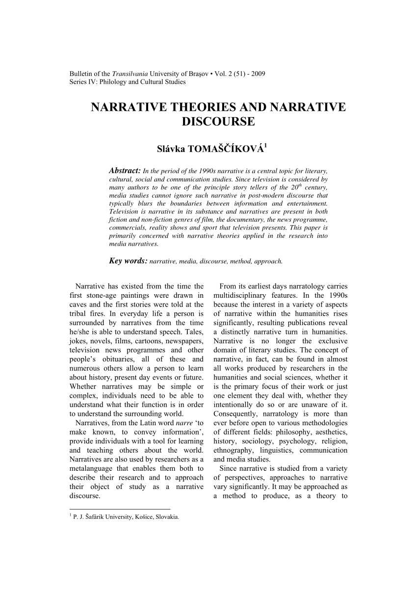 narrative discourse essay examples