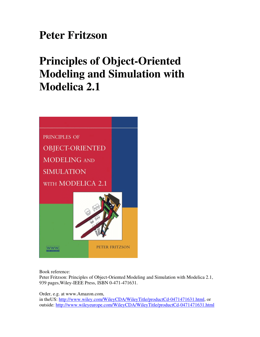 Pdf Principles Of Object Oriented Modeling And