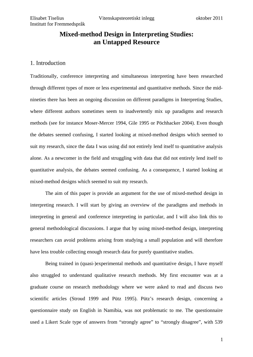 mixed methods research paper example