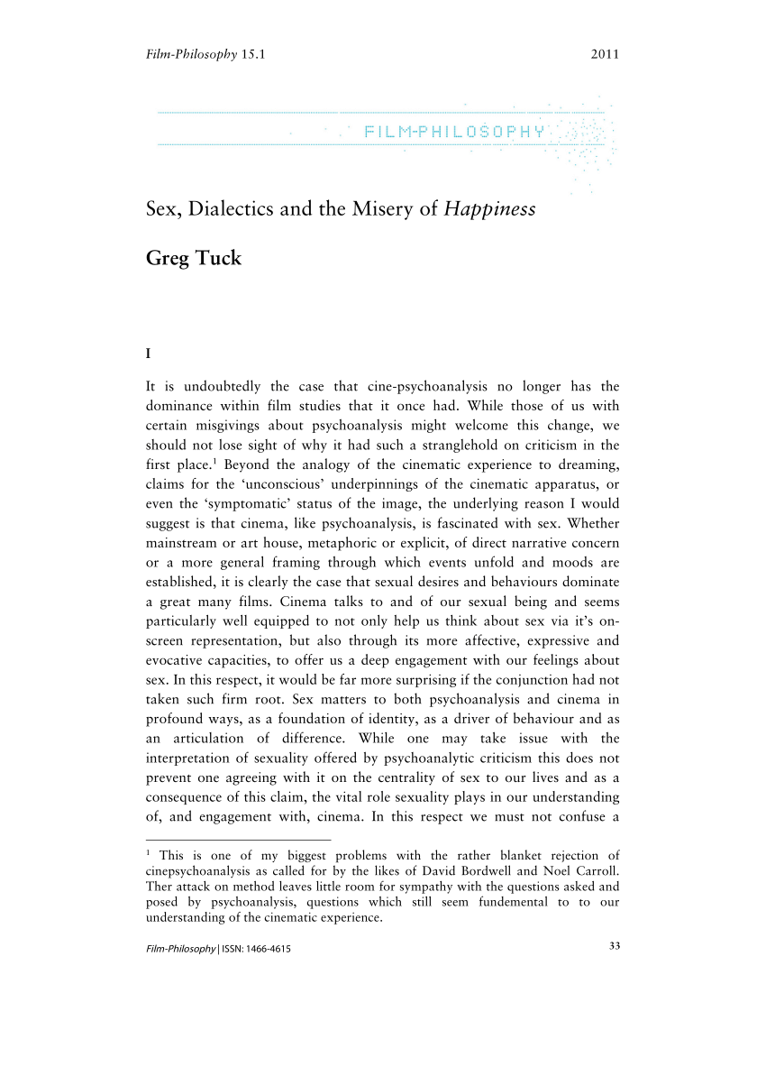 PDF) Sex, Dialectics and the Misery of Happiness image