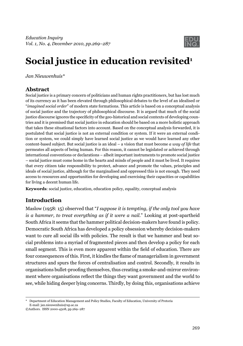 social justice in education essay