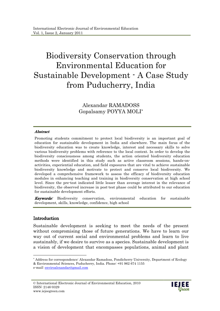 biodiversity research paper topics