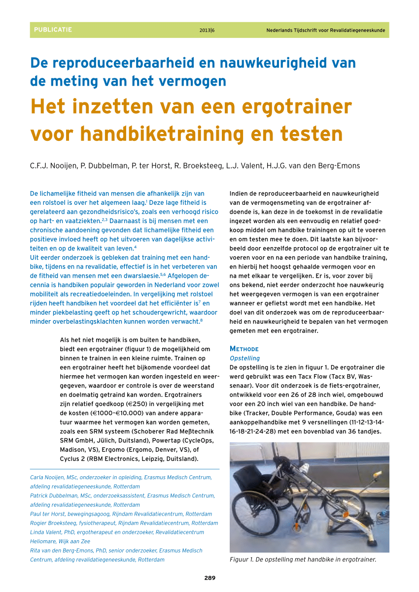 kruis elleboog Zeemeeuw PDF) The validity and reliability of the power measurement of the Tacx Flow  ergotrainer combined with a handcycle (in Dutch)
