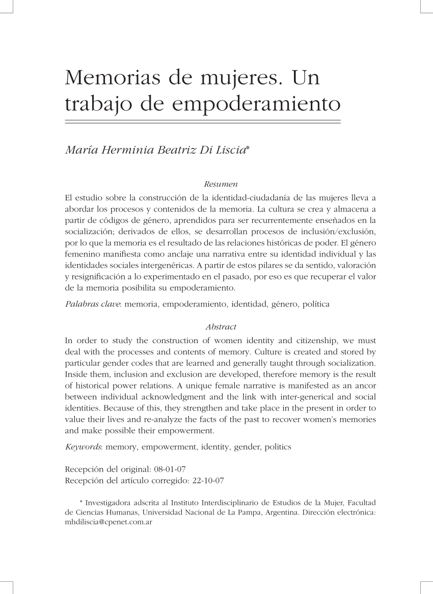 PDF] Memorias de mujeres. trabajo de