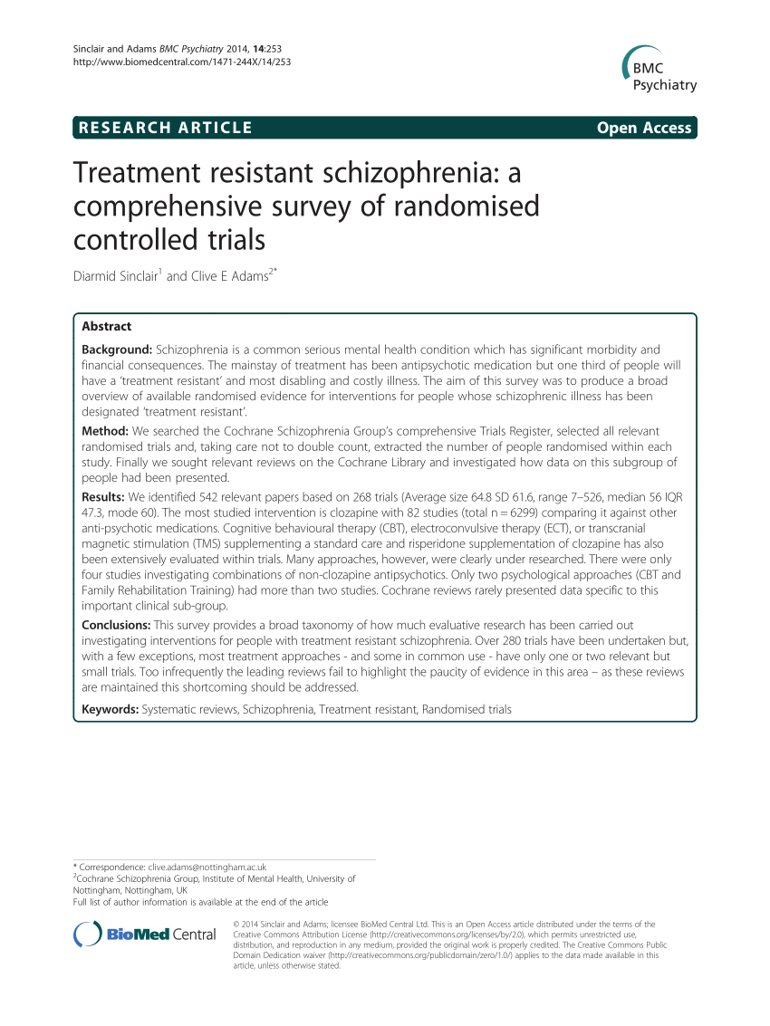 case study treatment resistant schizophrenia