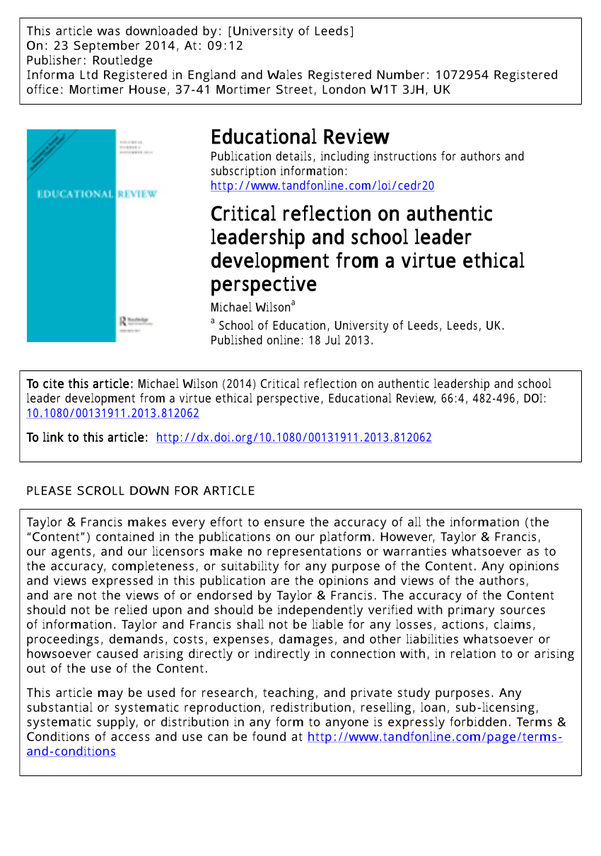 Can You See The Real Me A Self Based Model Of Authentic Leader And Follower Development Pdf Critical Reflection On Authentic Leadership And School Leader Development From A Virtue Ethical Perspective