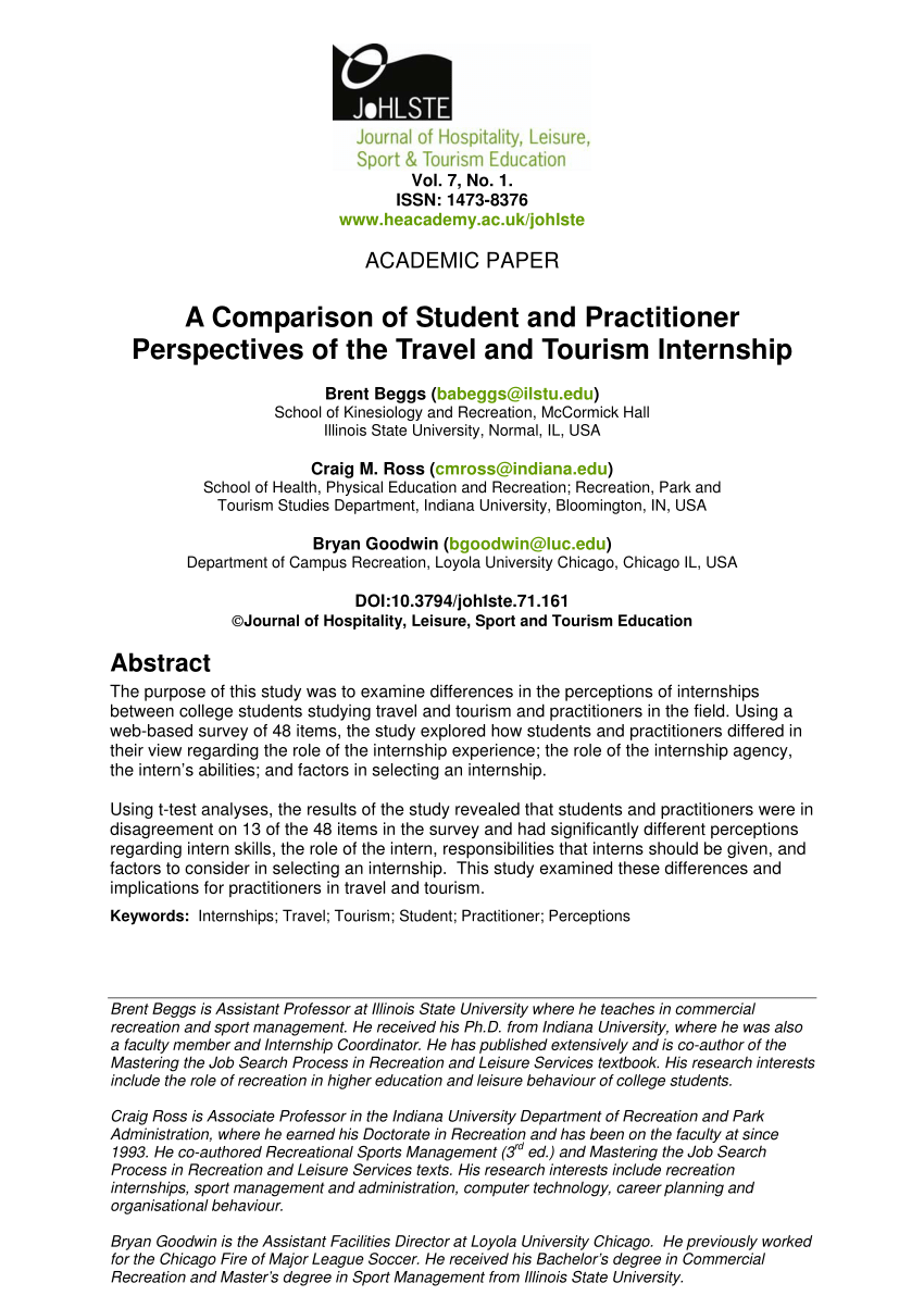 thesis of tourism student