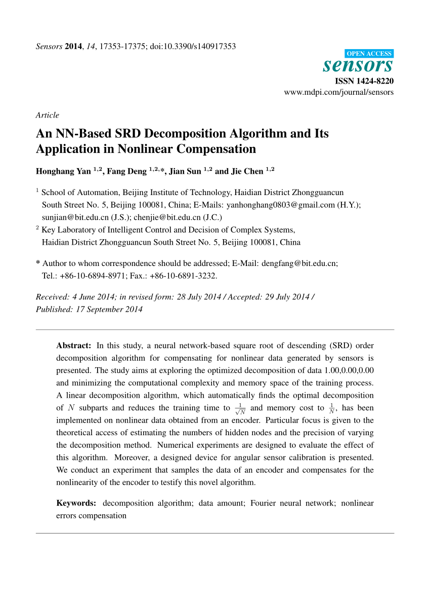 (PDF) An NN-Based SRD Decomposition Algorithm and Its Application in Nonlinear Compensation
