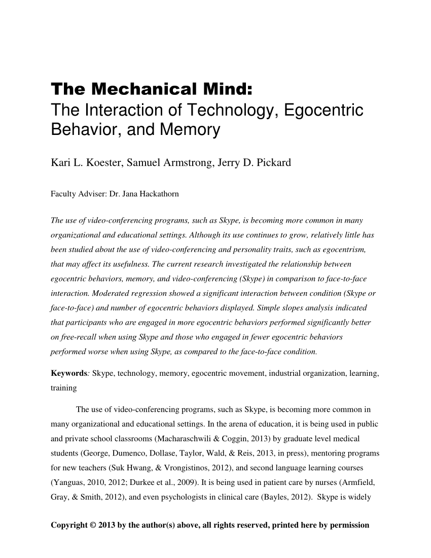the mechanical mind thesis
